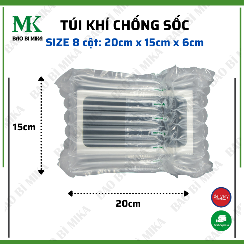 Bọc khí chống sốc vận chuyển hàng hóa dễ vỡ 8 cột bọc đồ cỡ 20cm x 15cm x 6cm
