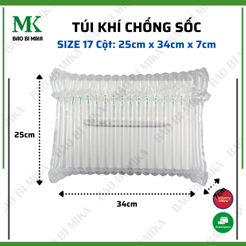 Bọc khí chống sốc vận chuyển hàng hóa dễ vỡ 17 cột bọc đồ cỡ 25cm x 34cm x 8cm