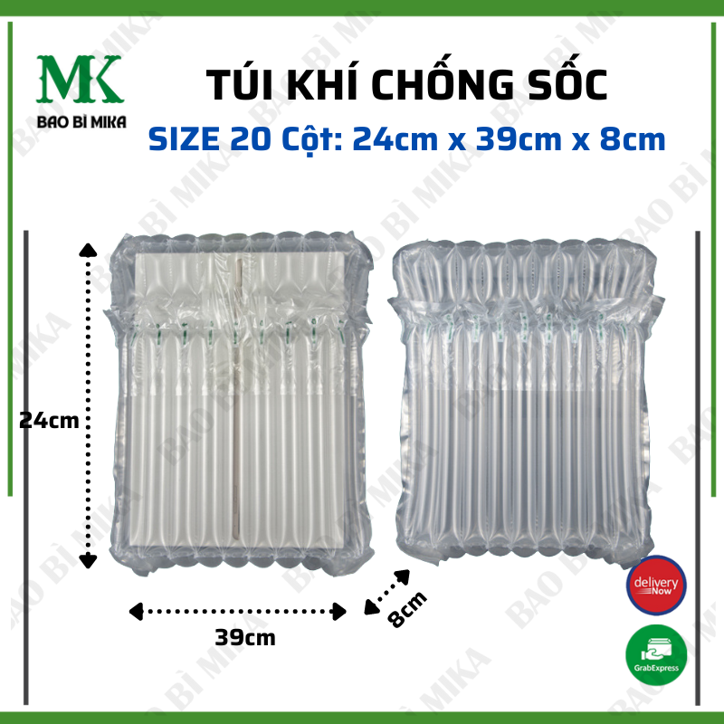 Cột khí, bọc khí chống sốc vận chuyển hàng hóa dễ vỡ 20 cột bọc đồ cỡ 24cm x 39cm x 8cm