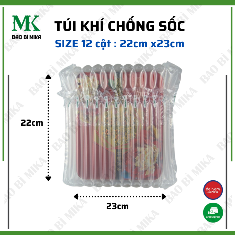 Cột khí, bọc khí chống sốc vận chuyển hàng hóa dễ vỡ 12 cột bọc đồ cỡ 22cm x 23cm x 7cm