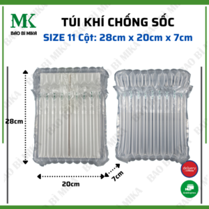 Bao bì túi nilon bọc khí chống sốc vận chuyển 11 cột bọc đồ cỡ 28cm x 20cm x 7cm