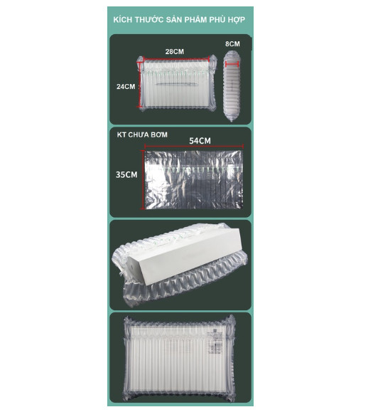Bọc khí chống sốc vận chuyển hàng hóa dễ vỡ 17 cột bọc đồ cỡ 25cm x 34cm x 8cm - Ảnh 2