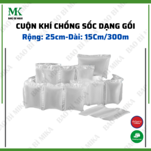 [300 mét] Cuộn bóng khí bơm hơi chống xốc bọc hàng dễ vỡ dạng gối dài 15x25cm