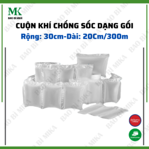 [300 mét] Cuộn xốp khí, bóng khí, xốp nổ bơm hơi chống sốc bọc, gói hàng dễ vỡ dạng gối 20x30cm
