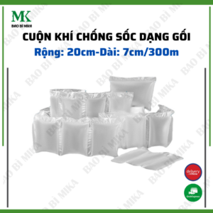 [300 mét] Cuộn bóng khí bơm hơi chống xốc bọc hàng dễ vỡ dạng gối dài 7x20cm