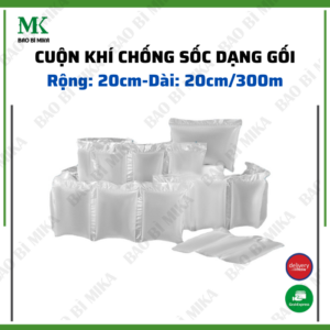 [300 mét] Cuộn bóng khí bơm hơi chống xốc bọc hàng dễ vỡ dạng gối dài 20x20cm